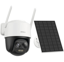 Övervakningskamera med solpanel för utomhusbruk