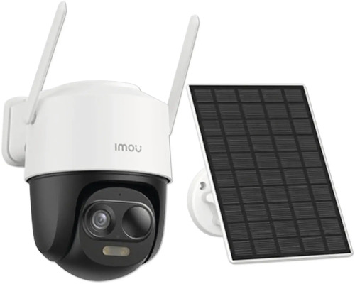 Övervakningskamera med solpanel för utomhusbruk