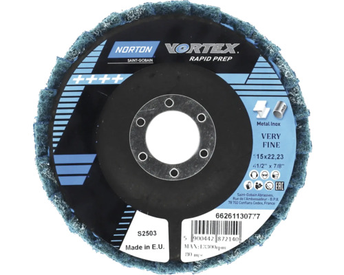 Norton Vortex Rapid Prep slipskiva, mycket fin, diameter 115 millimeter