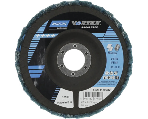 Norton Vortex Rapid Prep sliprondell, mycket fin kornstorlek, diameter 125 mm
