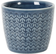 Blå blomkruka med mönster