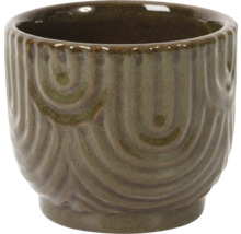 Dekorativ blomkruka av keramik med räfflat mönster