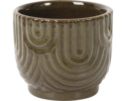 Dekorativ blomkruka av keramik med räfflat mönster