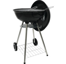 Klotgrill med grillgaller, lock och förvaringshylla