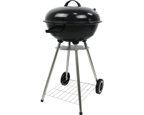 Klotgrill med lock, temperaturindikator och förvaringsgaller