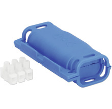 Blå kabelskotång med vita kabelskor