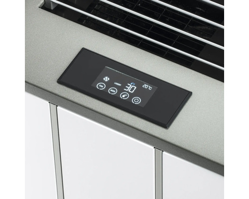 Kontrollpanel för en avfuktare med digital display för luftfuktighet och temperatur