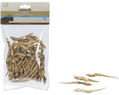Beetztees Torkad fisk kattsnacks i förpackning