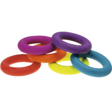 Flerfärgade gymnastikringar av plast