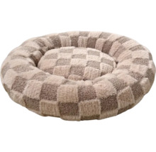 Hund- eller kattsäng med schackrutigt mönster