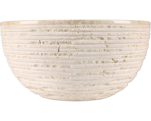 Dekorativ stenskål med horisontella räfflor