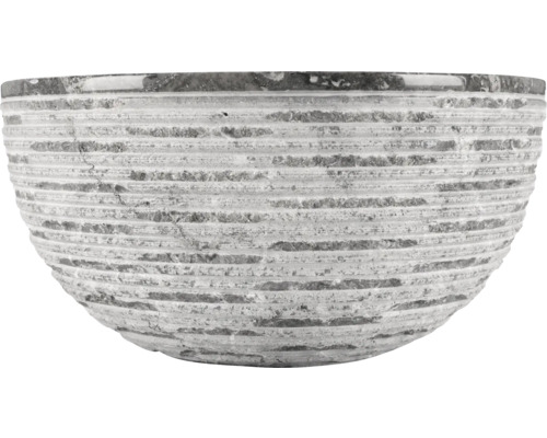 Dekorativ planteringsskål av sten med räfflad textur