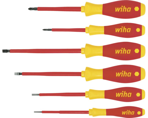 Skruvmejselsats i flera delar med Wiha-logotyp