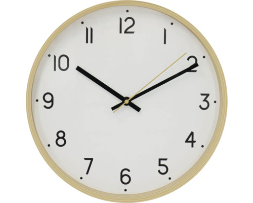 Väggklocka med rund ram och urtavla