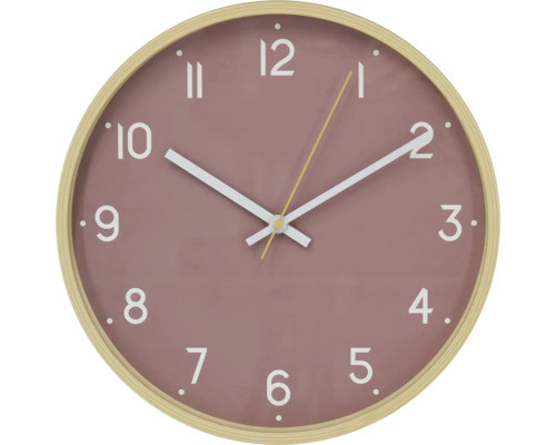 Rund väggklocka med urtavla och träram