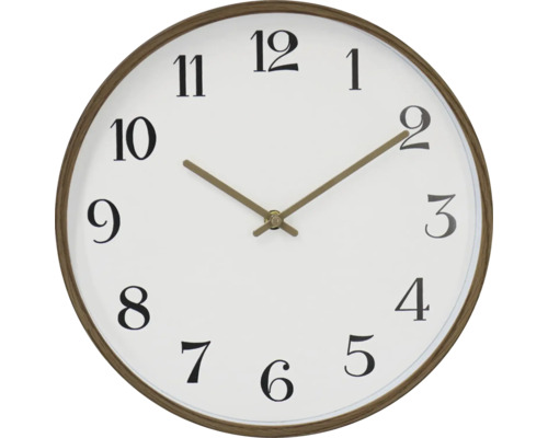 Rund väggklocka med urtavla och visare