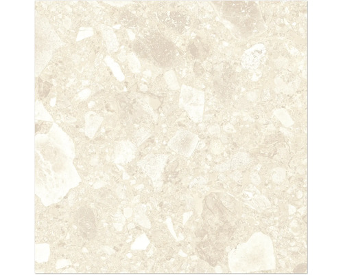 Beige golvplatta med terrazzo-utseende