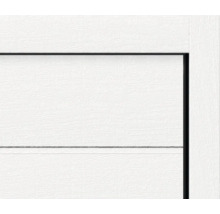 Detaljvy av en vit garageportssektion med ram