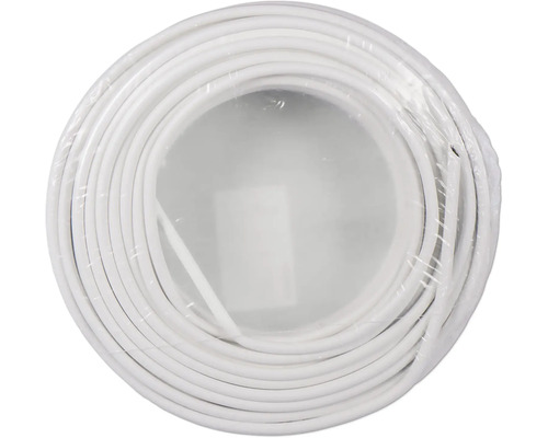 Vit värmekabel förpackad som ring