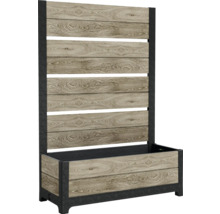 Högbädd med spaljé i träimitation