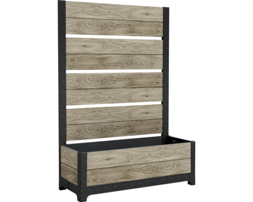 Högbädd med spaljé i träimitation