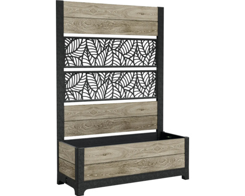 Hög rabatt med spaljé och bladmönster