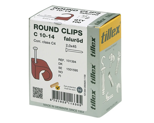 Paket med runda clips för kabelmontering