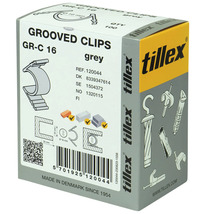 Förpackning med grå Tiellex Grooved Clips GR-C 16