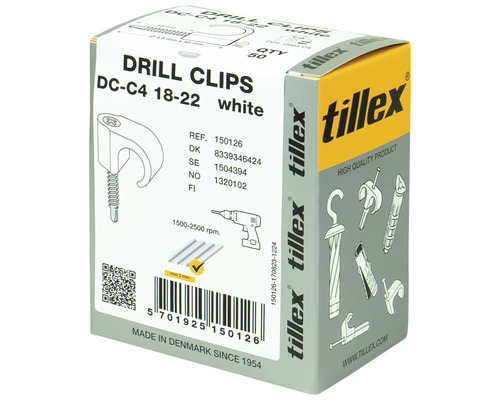 Förpackning Drill Clips DC-C4 18-22, tillverkad i Danmark