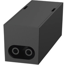 Svart strömfördelare med två uttag