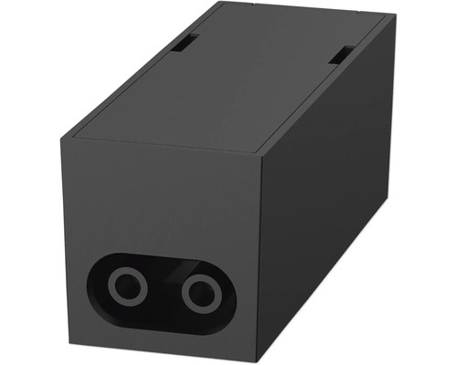 Svart strömfördelare med två uttag