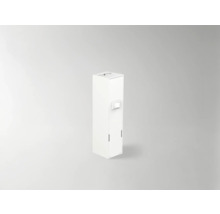 Vitt badrumsskåp med en dörr och två skåpdörrar