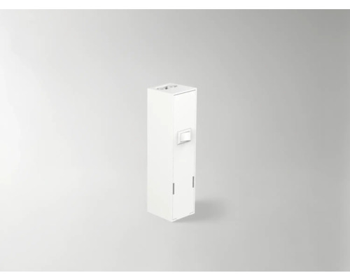 Vitt badrumsskåp med en dörr och två skåpdörrar