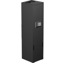 Svart brevlåda med tidningsfack och lås