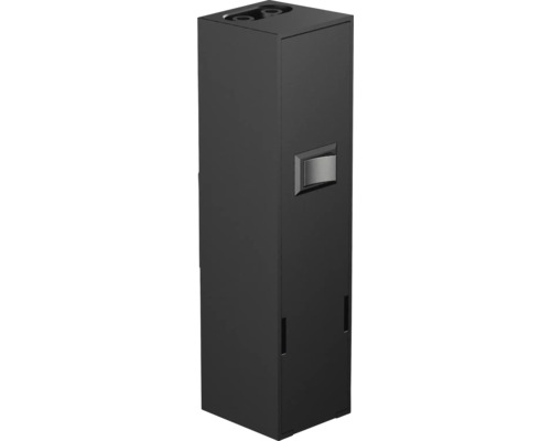 Svart brevlåda med tidningsfack och lås