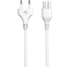 Två vita strömkablar med kontakt