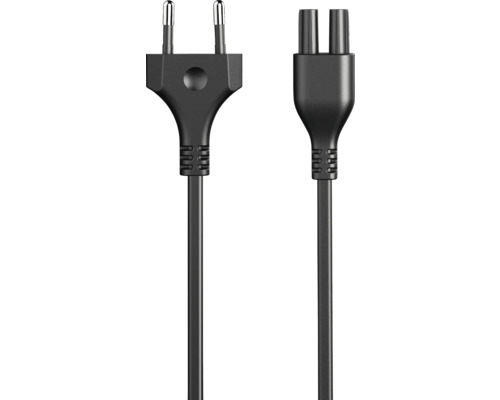 Anslutningskabel HIDEALITE rak svart 2m Apparatkabel med Eurokontakt och C7-kontakt