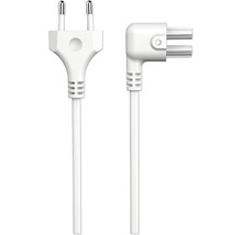 Två vita elkontakter med sladd