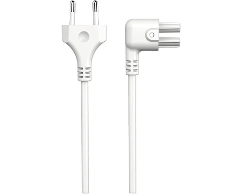 Anslutningskabel HIDEALITE 90° vit 2m Två vita elkontakter med sladd