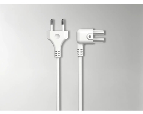 Två vita eluttag med kabel