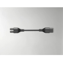 Svart strömkabel med tvåpolig kontakt och USB-anslutning