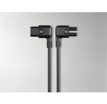 Två strömkablar med vinklad kontakt