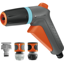 Gardena impulsspruta med olika anslutningsstycken för trädgårdsslangar