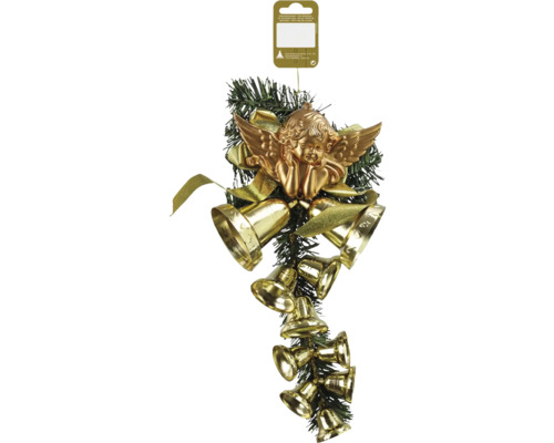 Juldekoration med ängel och klockor