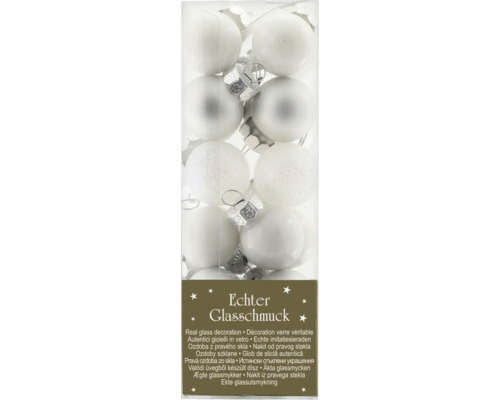 Förpackning med julgranskulor av glas