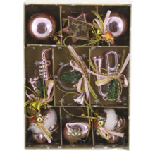 Julgransprydnadsset med musikinstrument och julgranskulor