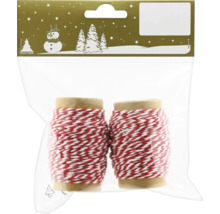 Två rullar rödvit dekorativt band i en förpackning