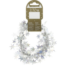 Silverfärgad stjärngirlang, 2,70 meter lång, som dekoration