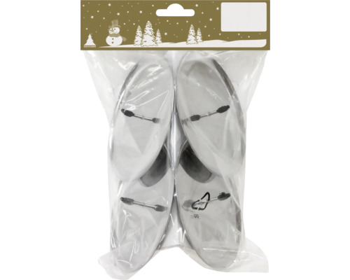 Ljushållare metall Ø10cm 4-pack silver Krokar för limning i fyrapack