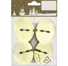 Fyra guldfärgade Geroma julgransljus i förpackning